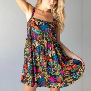 Natural Life Patti Floral Babydoll Mini Dress M